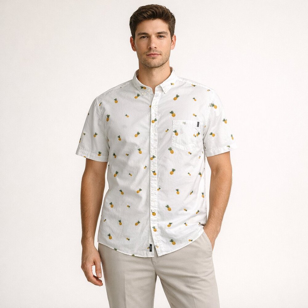 Molokai Surf Co Pineapple Tropical Hawaiian Shirt XXL Vacation Resort